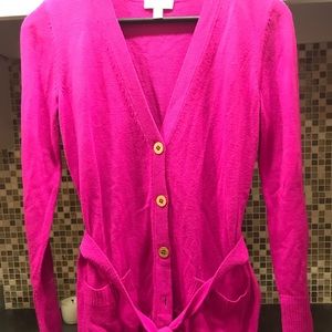 Lilly Pulitzer bright pink cardigan